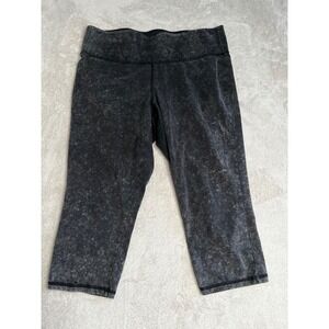 Velocity‎ High Rise Wash Crop Leggings Women's size L/XL Charcoal Black Gym